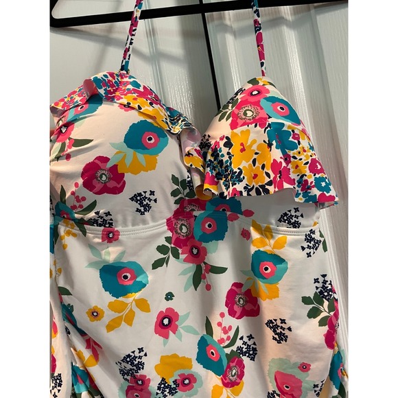 Liz Claiborne Floral Tankini Swimwear Womens Plus XXL Padded Beach Multicolor - Picture 8 of 16